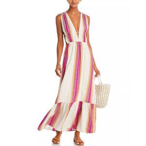 Lemlem Womens Leli sa V-Neck Swim Cover Up Maxi Dress Size XS 12695